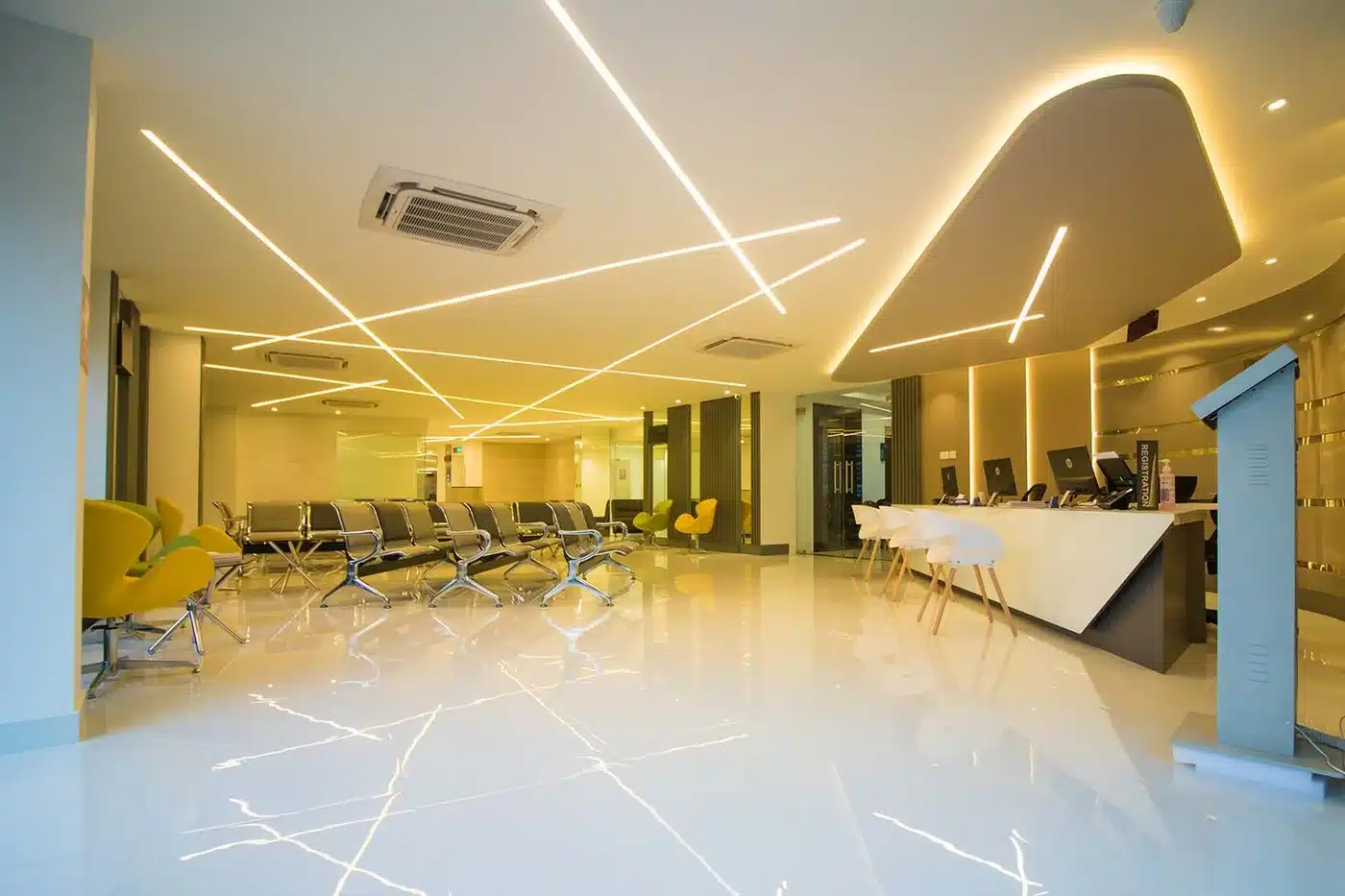 Sanghi Medical Centre registration and waiting area, Kerala, Rzianz Infrastructures