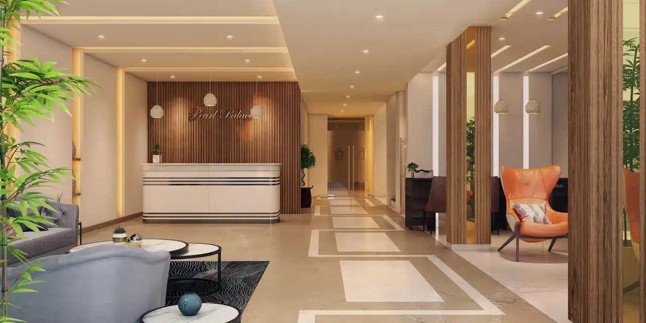 Pearl Palace reception interior, Attingal, designed and built by Rzianz Infrastructures