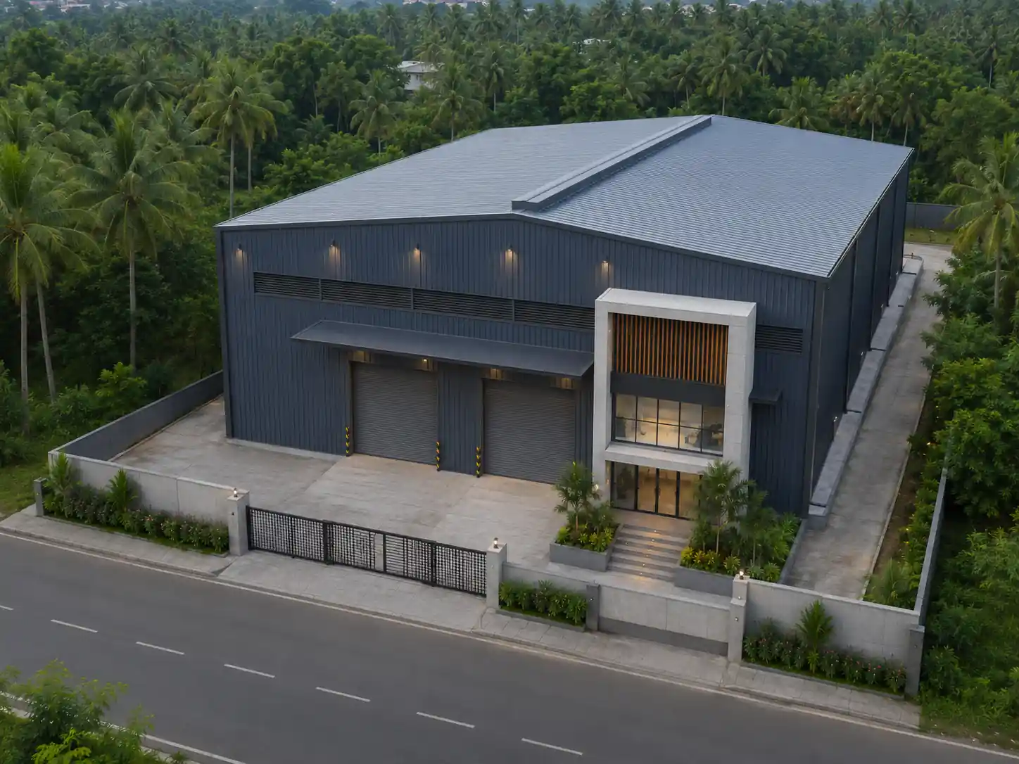 Warehouse design, aerial view