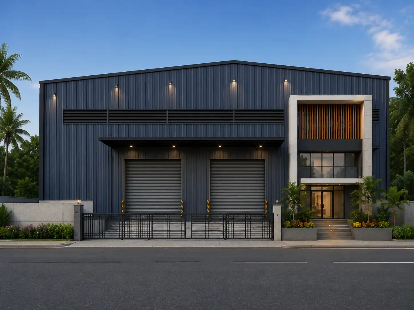 Warehouse design, front elevation